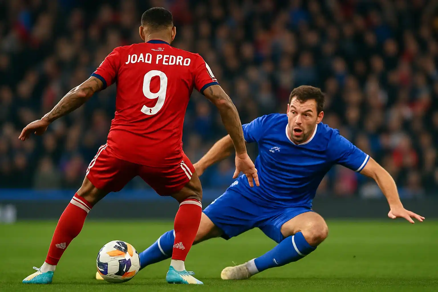 Joao Pedro và màn di chuyển khiến “0 bóng” hậu vệ khóc thét! 1 Joao Pedro khiến trung vệ đối phương... mất phương hướng hoàn toàn