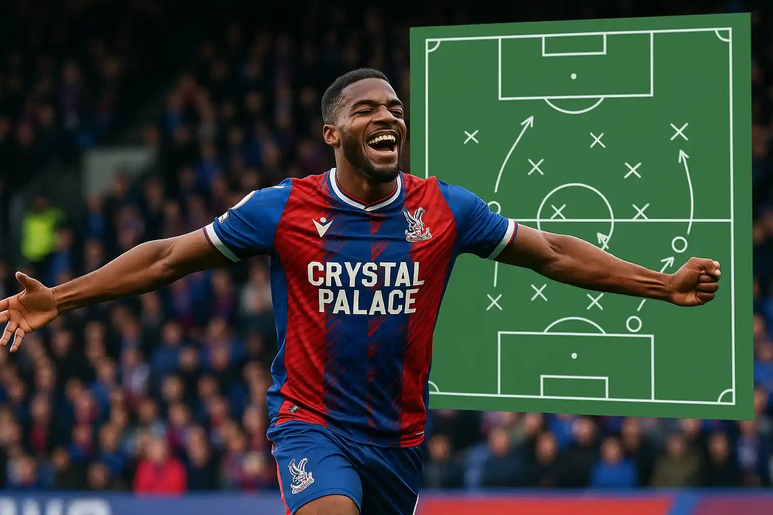 Oliver Glasner biến Crystal Palace thành đại bàng tung cánh 2 Cầu thủ Crystal Palace ăn mừng bàn thắng trong sơ đồ Glasner