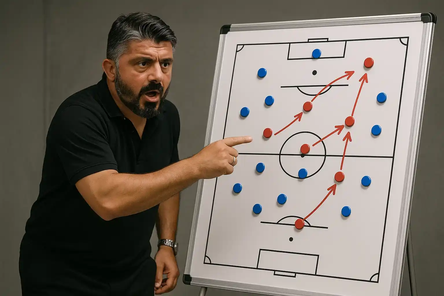Gennaro Gattuso: Từ "cẩu thủ" đến huấn luyện viên cách mạng 2 Gattuso đưa ra chiến thuật tấn công mạnh mẽ cho đội bóng