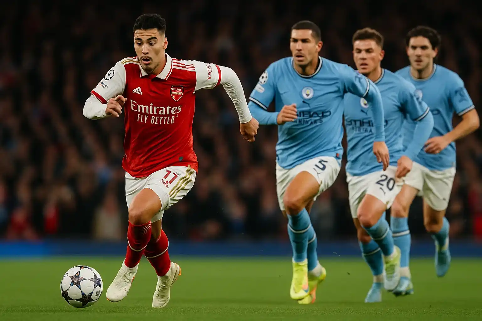Gabriel Martinelli: Át chủ bài khiến Man City phải khiếp sợ 1 Martinelli bứt tốc trước hàng thủ Man City